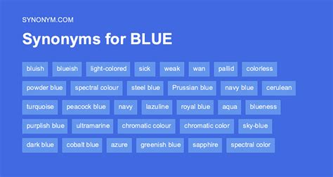 synonym for blue|synonyms for the color blue.